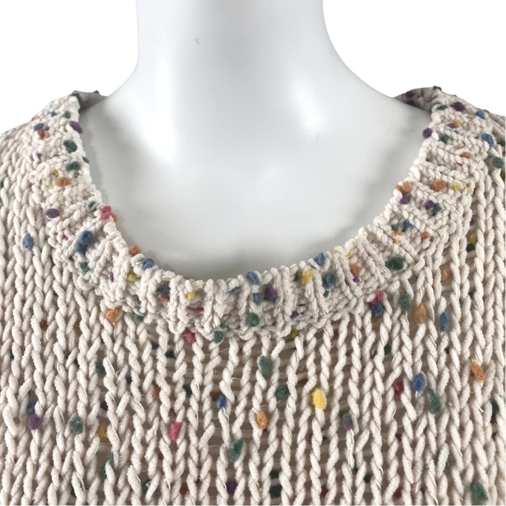 DEE ELLY Women’s Sweater Popcorn Funfetti Knit Distress Drop Shoulder Size Small - Picture 10 of 16